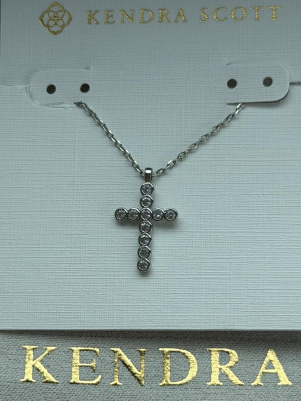 Kendra Scot Silver Cross Pendant Necklace